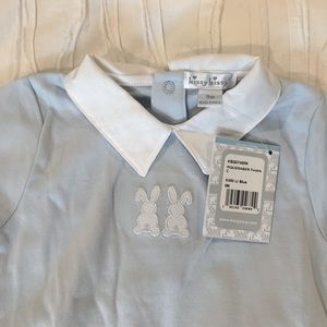 NWT Kissy Kissy embroidered bunny collar footie